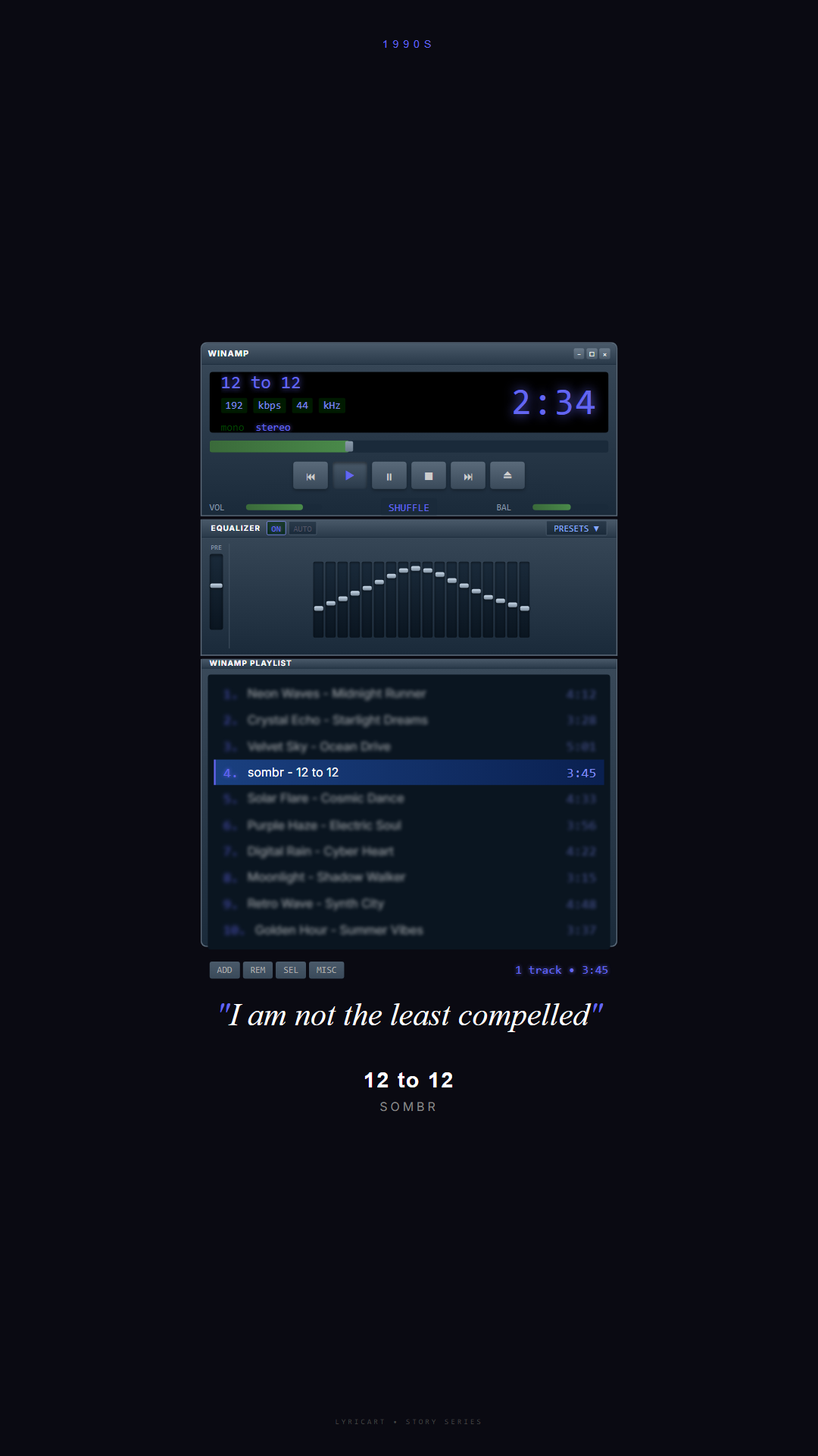 12 to 12 sombr Lyrics - I don't want anyone else - Winamp