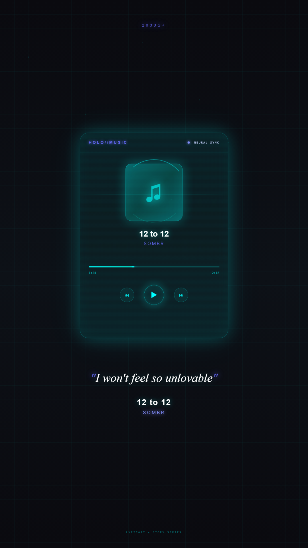 12 to 12 sombr Lyrics - I don't want anyone else - Holographic