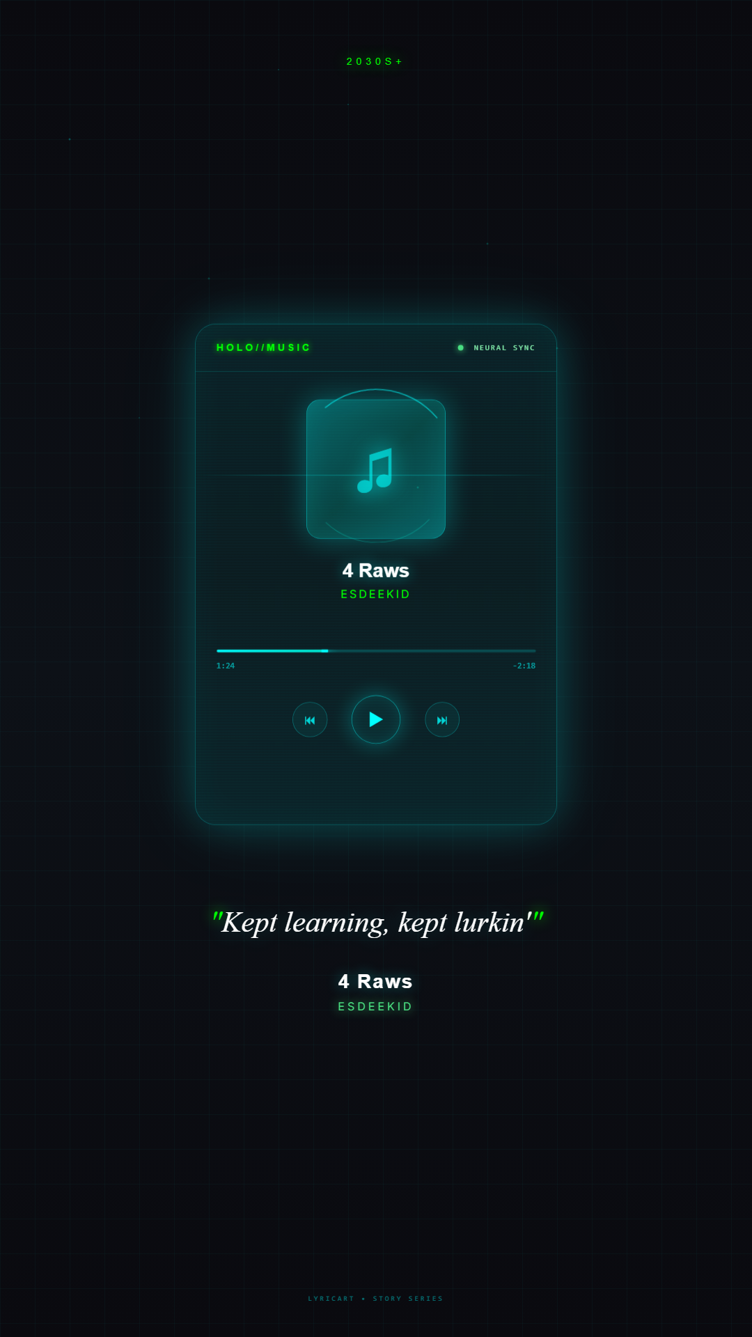 4 Raws EsDeeKid Lyrics - Four man deep in this German - Holographic