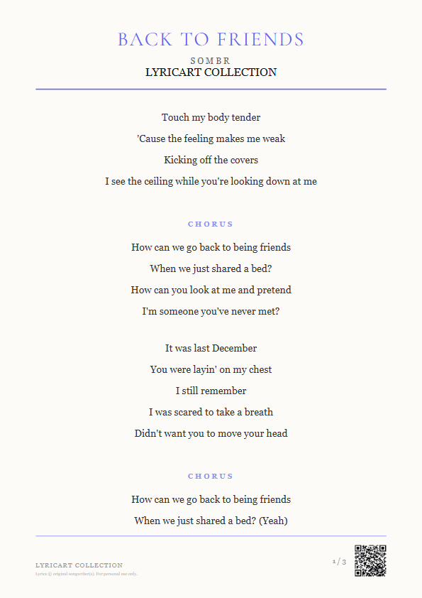 back to friends sombr Lyrics - The feeling makes me weak - Magazine Style