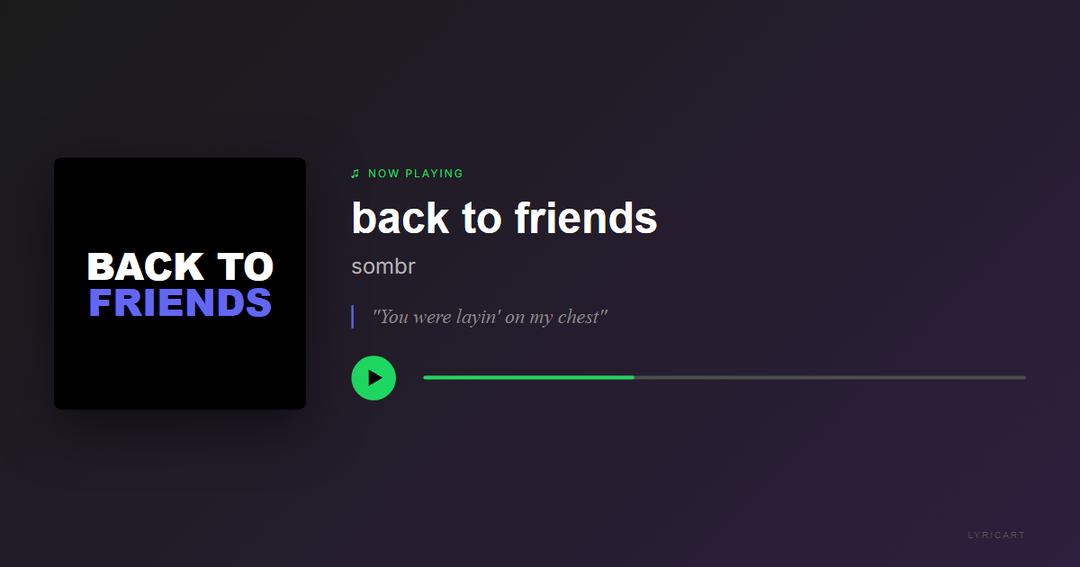 back to friends sombr Lyrics - The feeling makes me weak - Streaming Card
