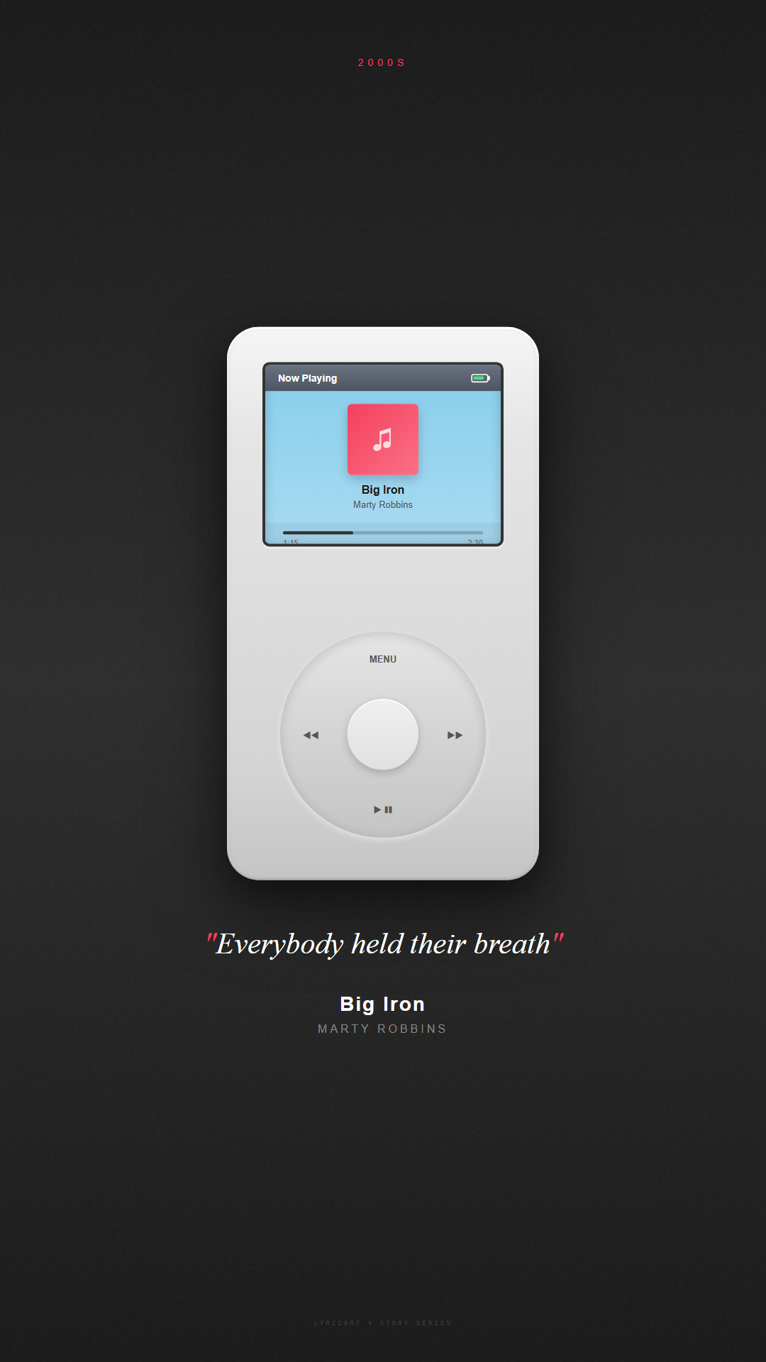 Big Iron Marty Robbins Lyrics - Rode a stranger one fine day - iPod Classic