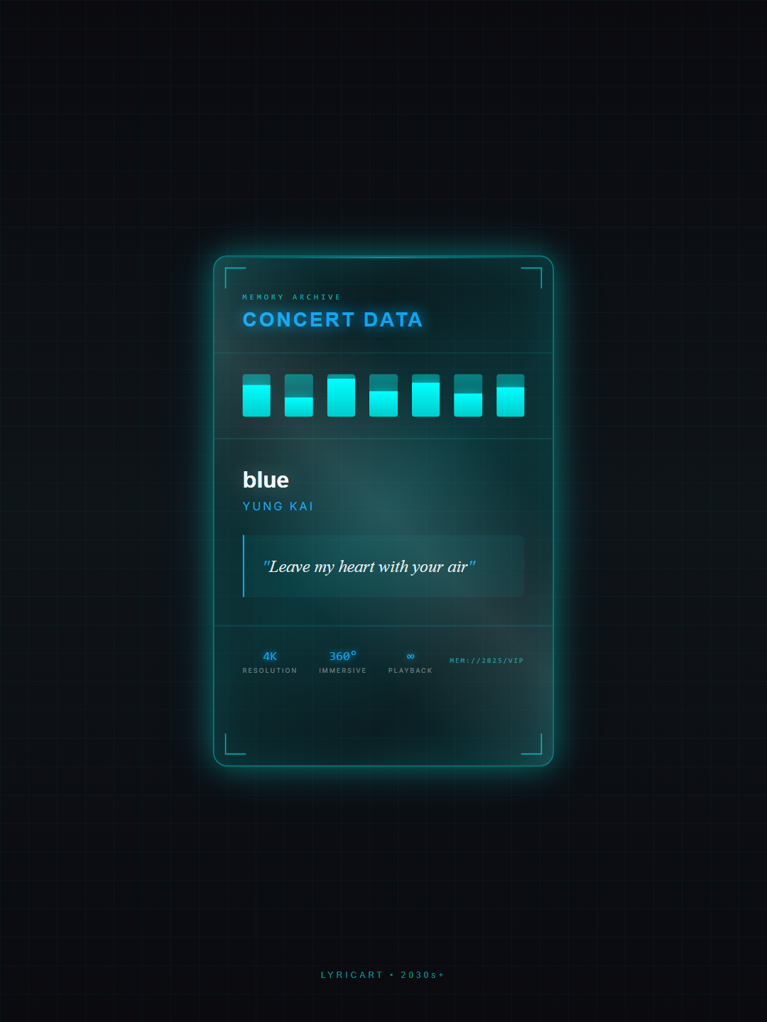 blue yung kai Lyrics - I could stare like watching stars - Memory Crystal
