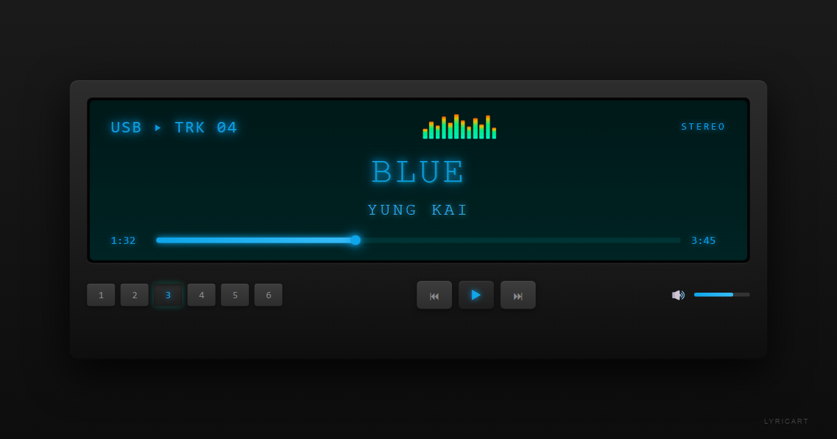 blue yung kai Lyrics - I could stare like watching stars - Car Stereo