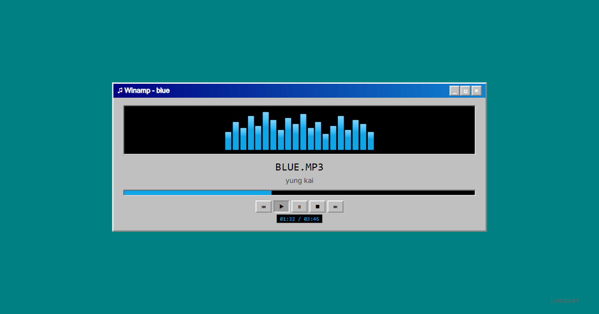 blue yung kai Lyrics - I could stare like watching stars - Windows 95