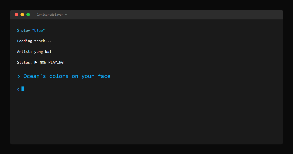 blue yung kai Lyrics - I could stare like watching stars - Terminal