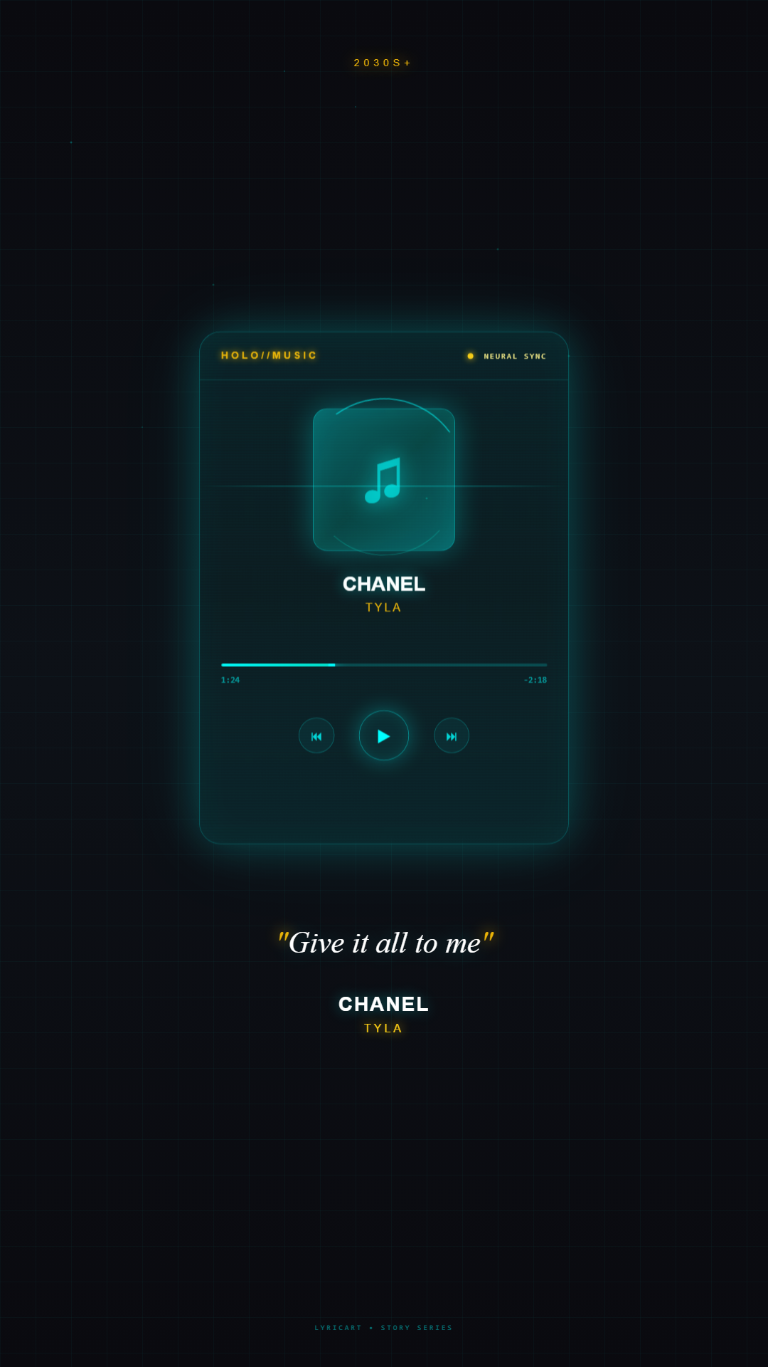 CHANEL Tyla Lyrics - How you say you love me? You ain't put me in Chanel - Holographic