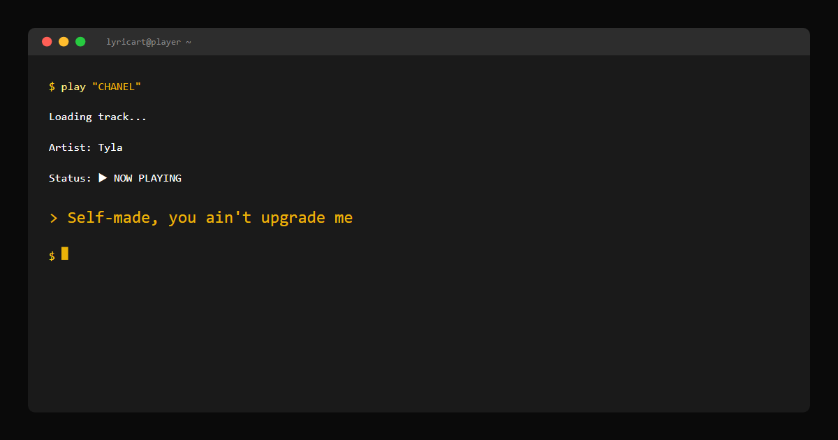 CHANEL Tyla Lyrics - How you say you love me? You ain't put me in Chanel - Terminal