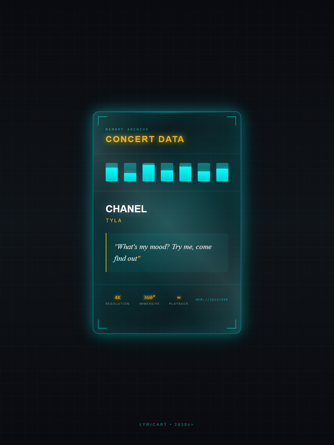 CHANEL Tyla Lyrics - How you say you love me? You ain't put me in Chanel - Memory Crystal
