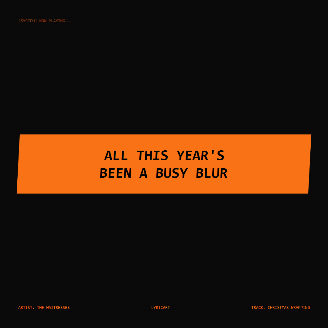Christmas Wrapping The Waitresses Lyrics - All this year's been a busy blur - Glitch Art