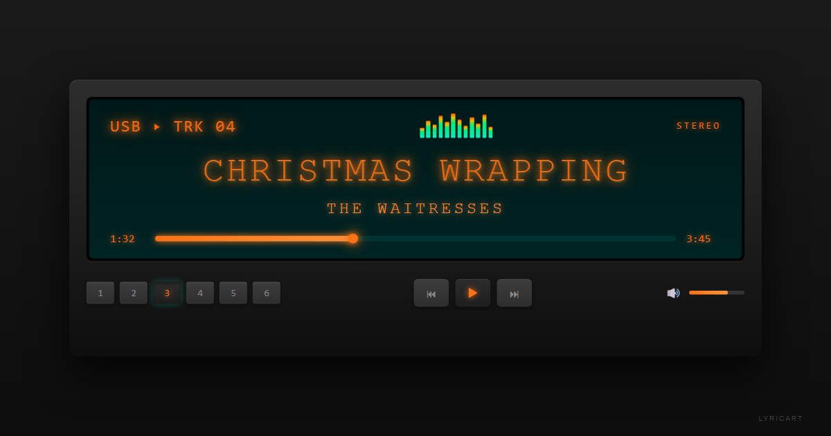Christmas Wrapping The Waitresses Lyrics - All this year's been a busy blur - Car Stereo