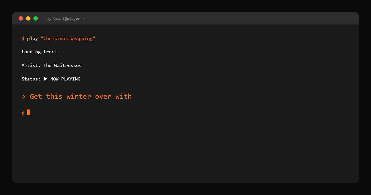 Christmas Wrapping The Waitresses Lyrics - All this year's been a busy blur - Terminal