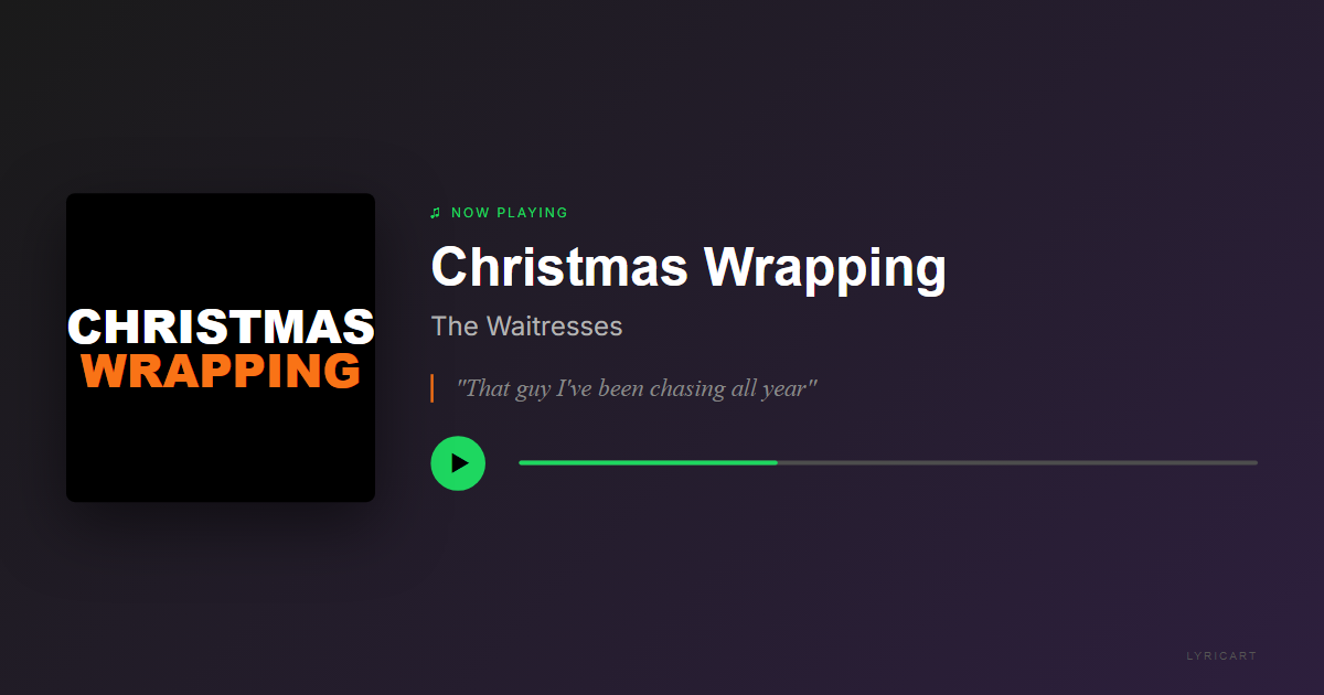 Christmas Wrapping The Waitresses Lyrics - All this year's been a busy blur - Streaming Card
