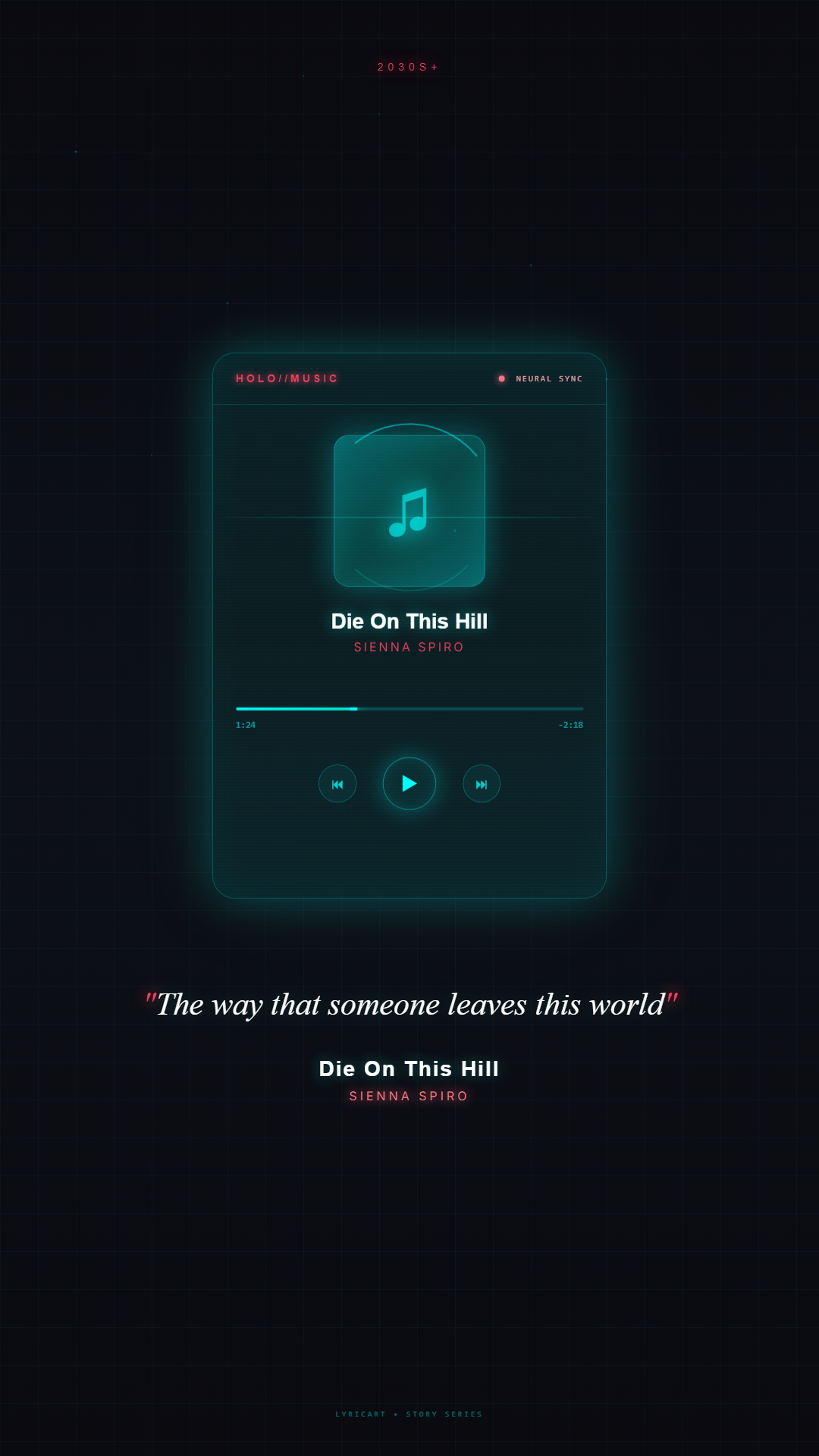 Die On This Hill SIENNA SPIRO Lyrics - Starved 'cause his words don't have a meaning - Holographic