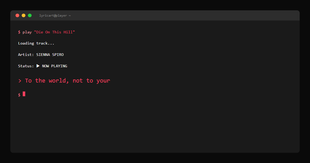 Die On This Hill SIENNA SPIRO Lyrics - Starved 'cause his words don't have a meaning - Terminal