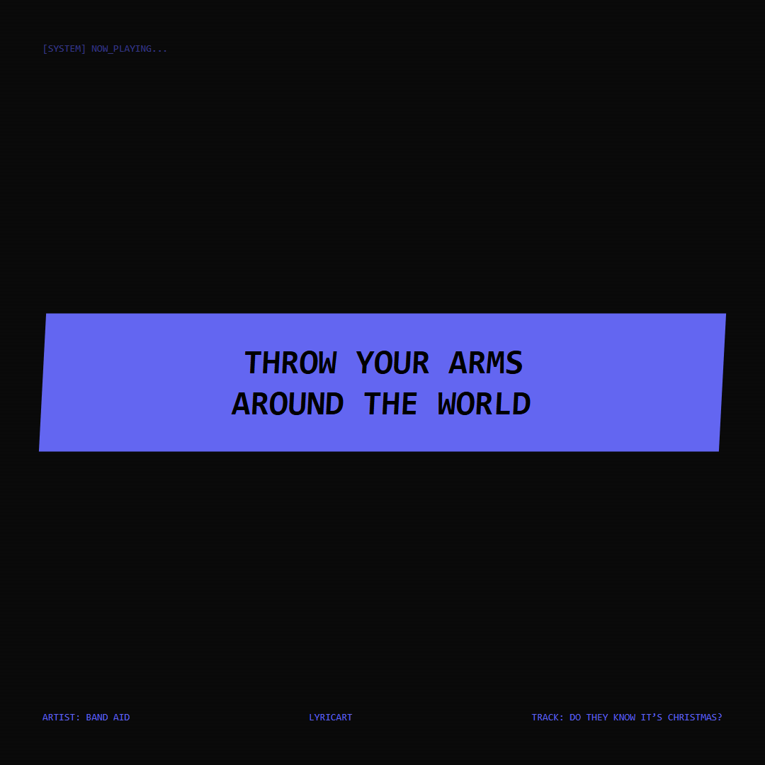 Do They Know It’s Christmas? Band Aid Lyrics - Throw your arms around the world - Glitch Art