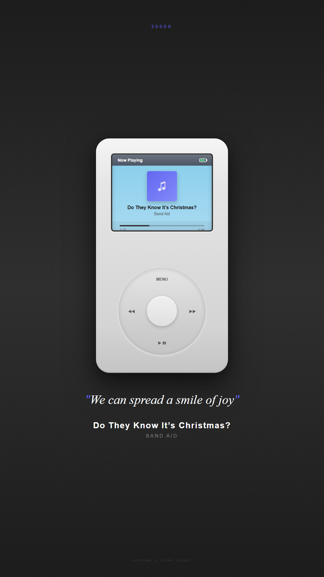 Do They Know It’s Christmas? Band Aid Lyrics - There's no need to be afraid - iPod Classic