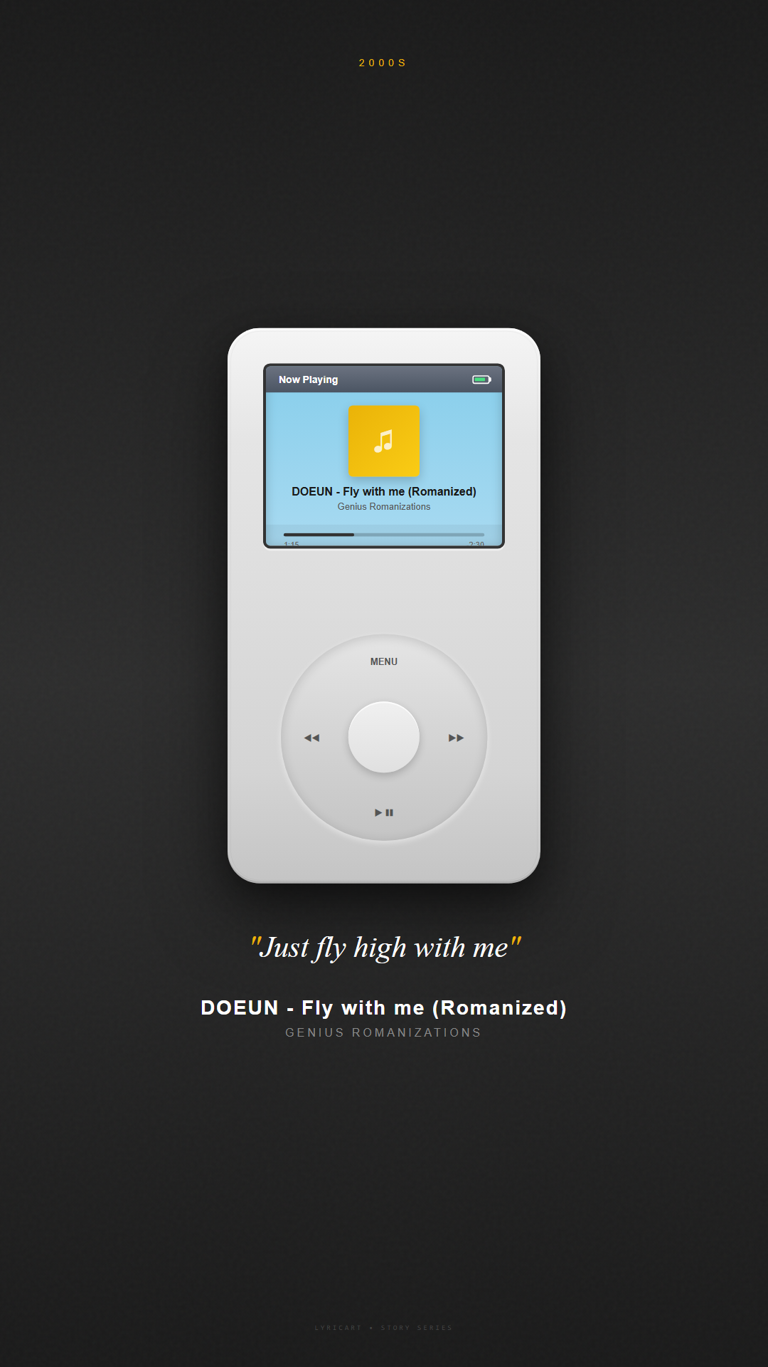 DOEUN - Fly with me (Romanized) Genius Romanizations Lyrics - I can fly high - iPod Classic