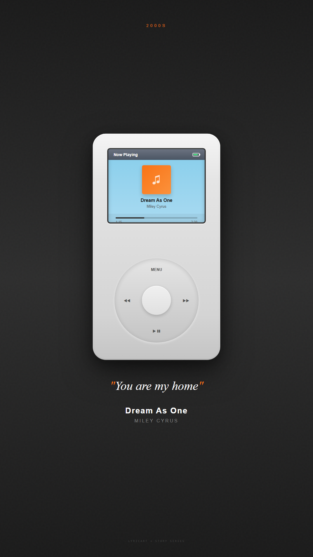 Dream As One Miley Cyrus Lyrics - Our love will never fade away - iPod Classic