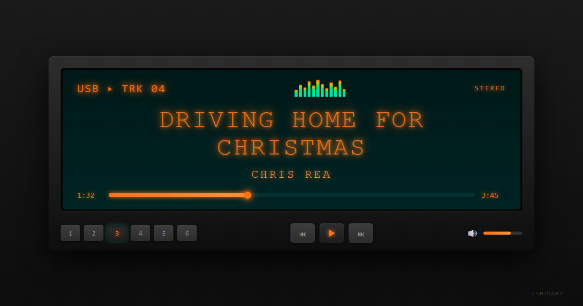 Driving Home for Christmas Chris Rea Lyrics - Driving home for Christmas - Car Stereo