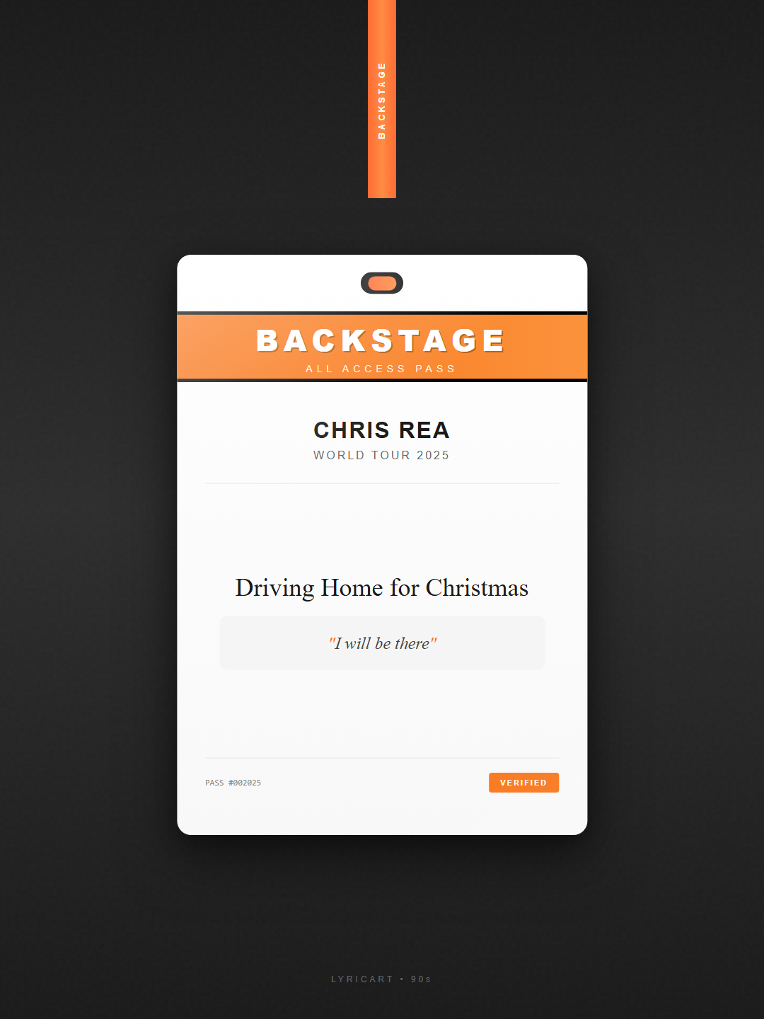 Driving Home for Christmas Chris Rea Lyrics - Driving home for Christmas - Backstage Pass