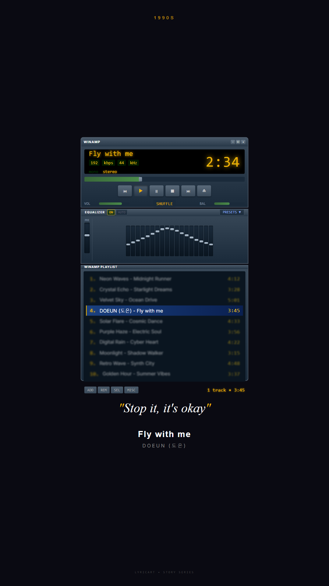 Fly with me DOEUN (도은) Lyrics - Stop it, it's okay - Winamp