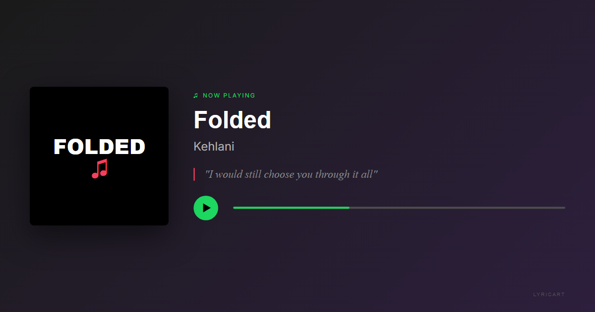 Folded Kehlani Lyrics - All I can think about is us - Streaming Card
