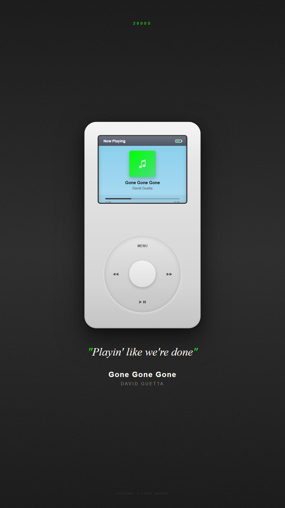 Gone Gone Gone David Guetta Lyrics - We were fire, impossible to tame - iPod Classic
