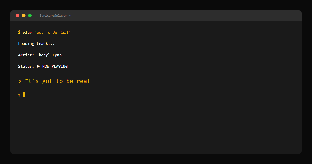 Got To Be Real Cheryl Lynn Lyrics - I feel I need you, baby - Terminal