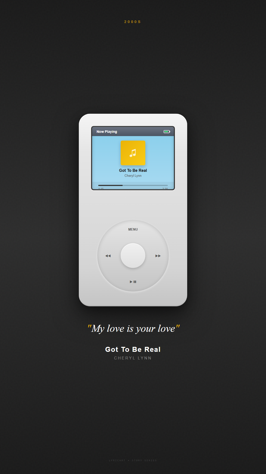 Got To Be Real Cheryl Lynn Lyrics - I feel I need you, baby - iPod Classic
