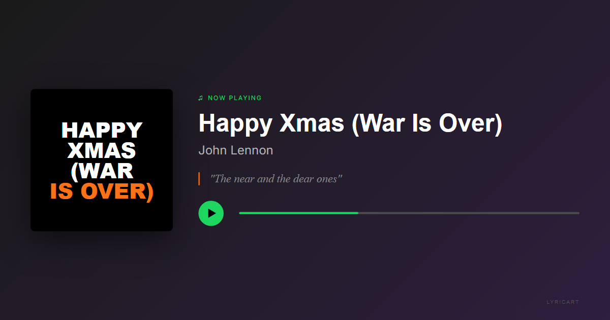 Happy Xmas (War Is Over) John Lennon Lyrics - And what have you done? - Streaming Card