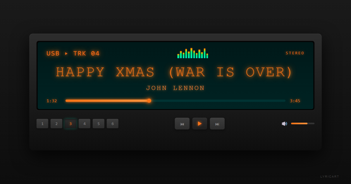 Happy Xmas (War Is Over) John Lennon Lyrics - And what have you done? - Car Stereo