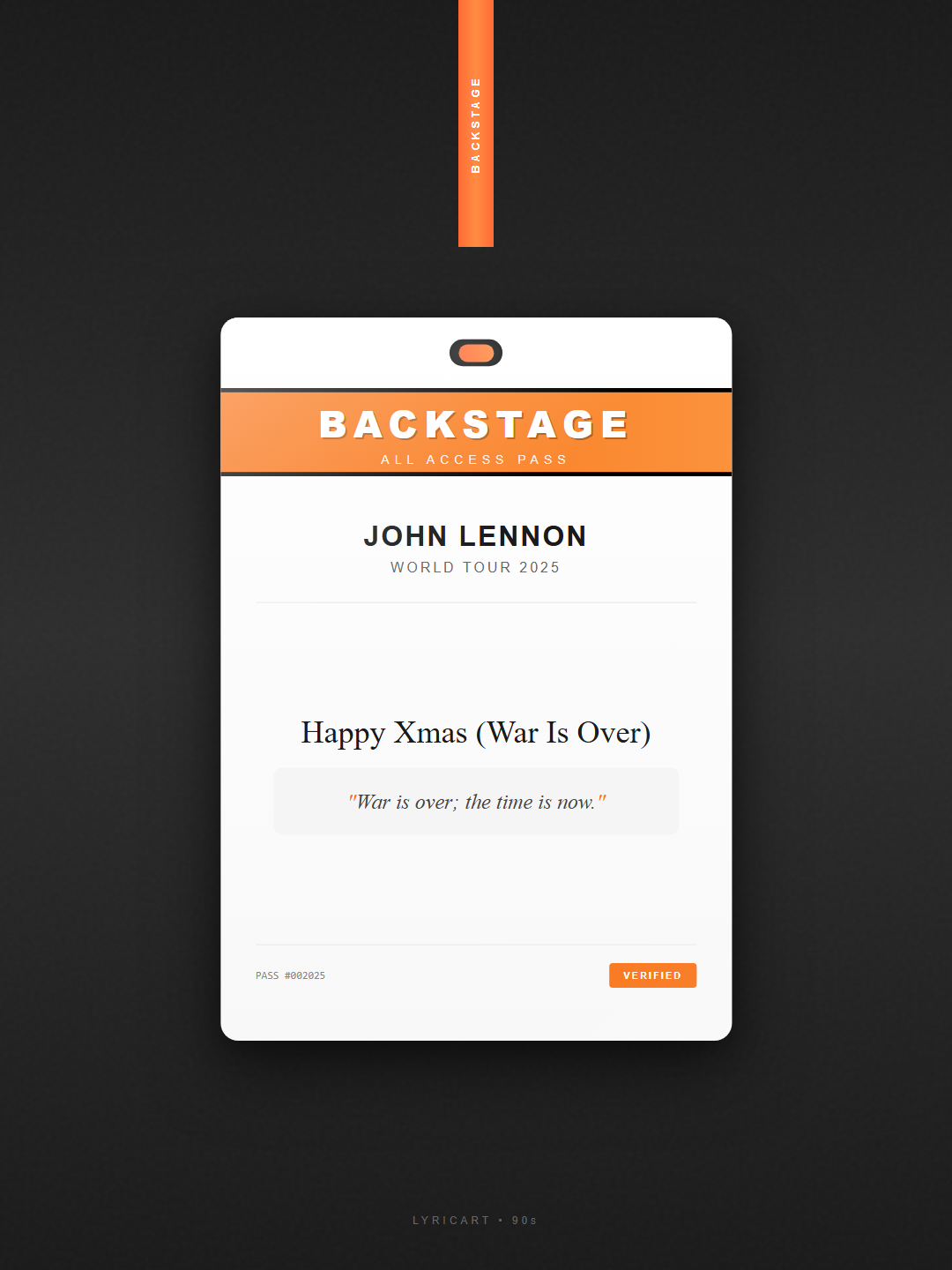 Happy Xmas (War Is Over) John Lennon Lyrics - And what have you done? - Backstage Pass