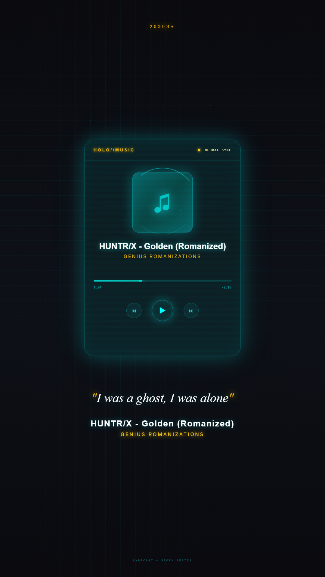 HUNTR/X - Golden (Romanized) Genius Romanizations Lyrics - I was a ghost, I was alone - Holographic