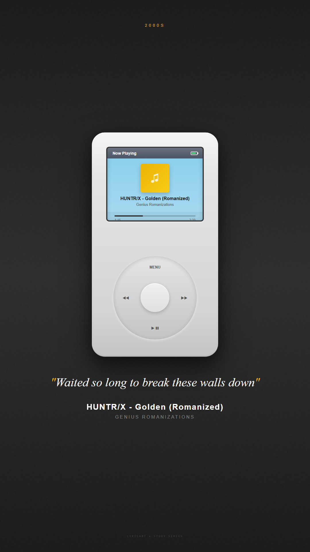 HUNTR/X - Golden (Romanized) Genius Romanizations Lyrics - I was a ghost, I was alone - iPod Classic