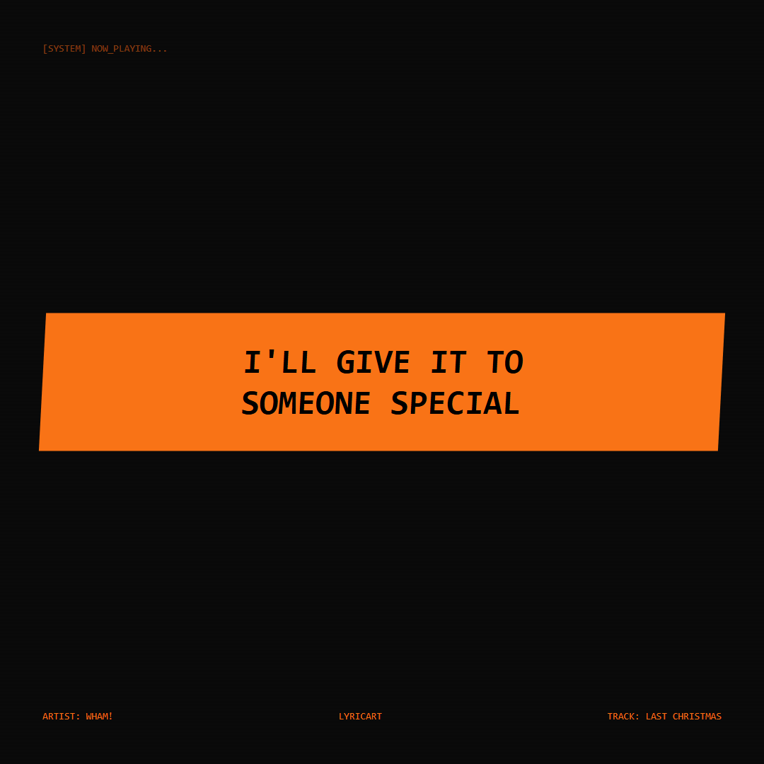 Last Christmas Wham! Lyrics - I'll give it to someone special - Glitch Art