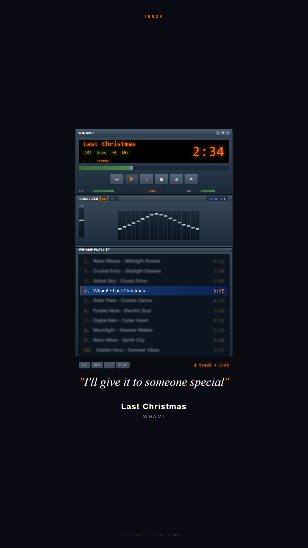 Last Christmas Wham! Lyrics - Last Christmas, I gave you my heart - Winamp