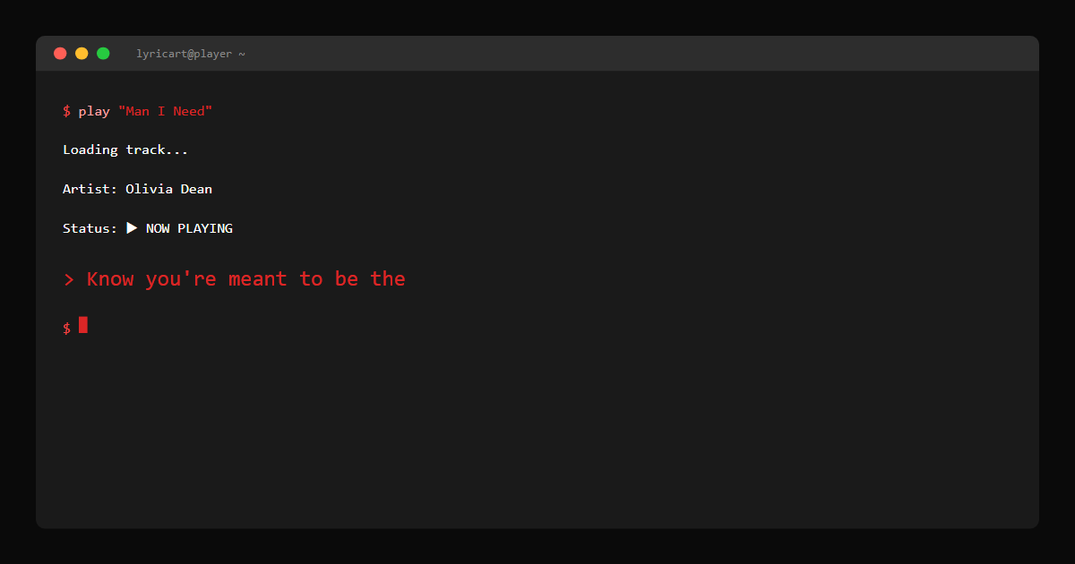 Man I Need Olivia Dean Lyrics - Looks like we're making up for lost time - Terminal
