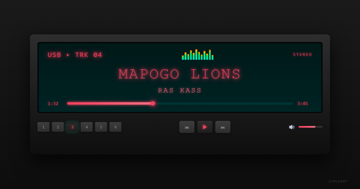 Mapogo Lions Ras Kass Lyrics - The tale of the infamous Mapogo Lions - Car Stereo