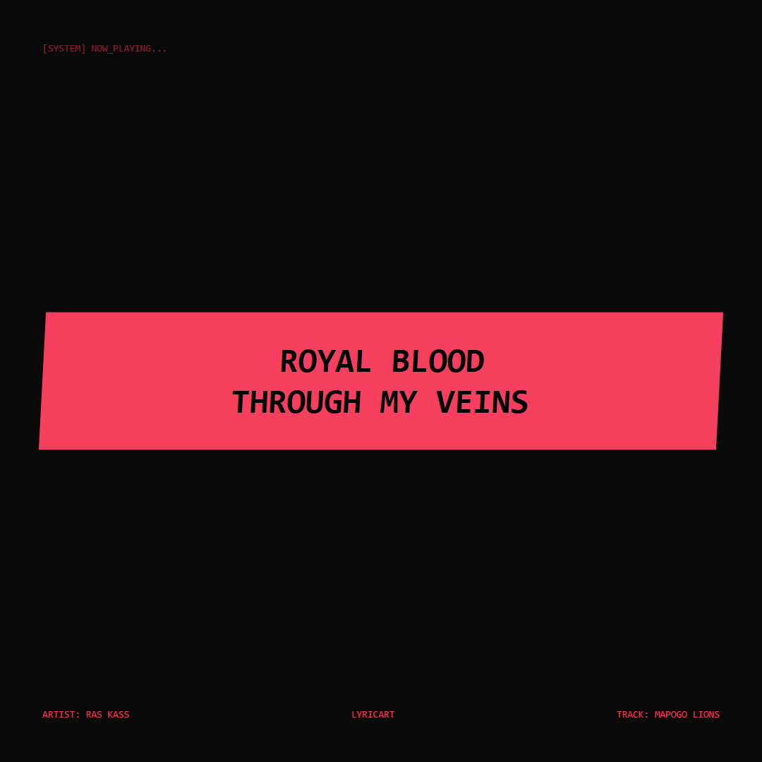 Mapogo Lions Ras Kass Lyrics - Royal blood through my veins - Glitch Art