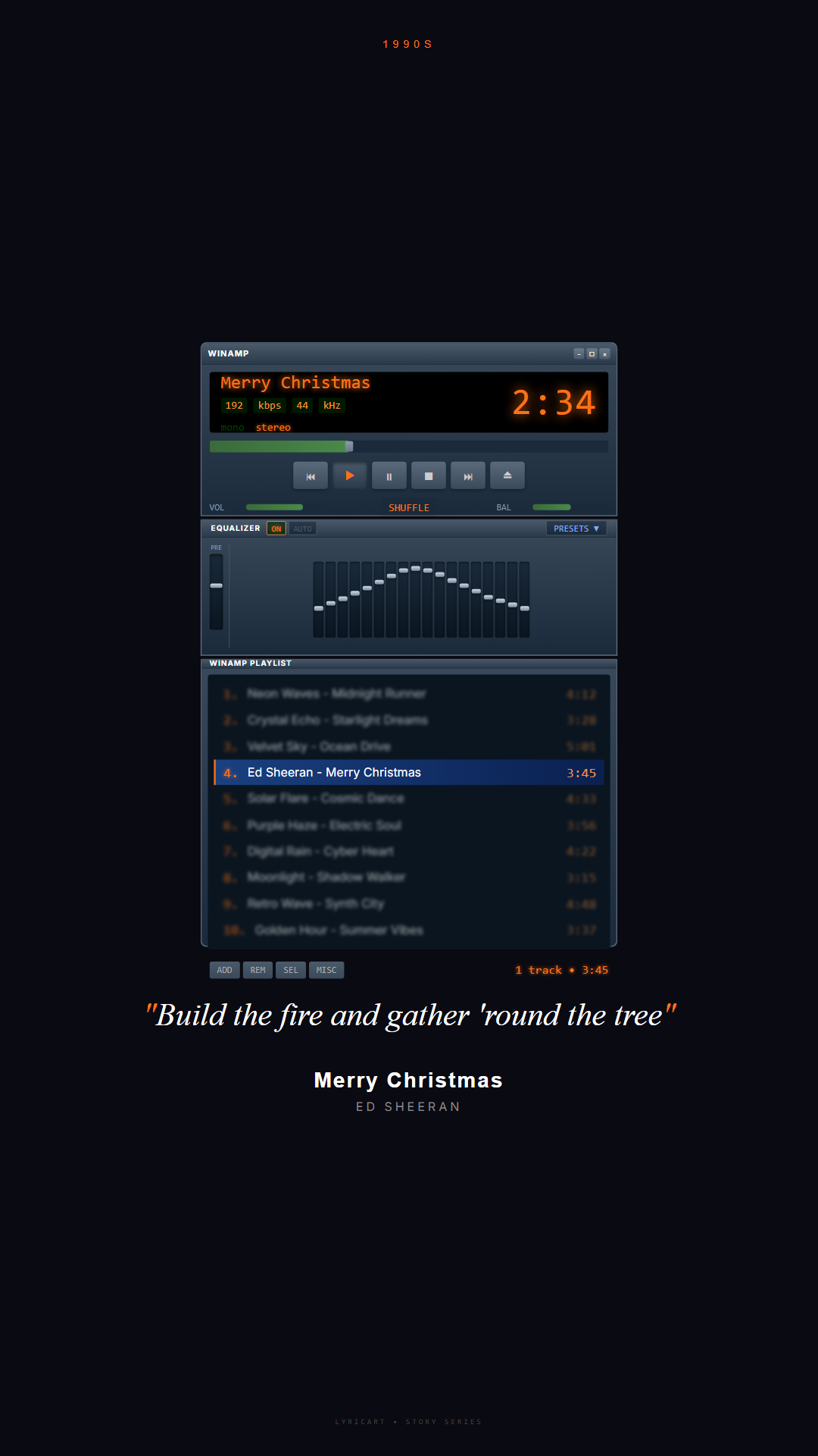 Merry Christmas Ed Sheeran Lyrics - Build the fire and gather 'round the tree - Winamp