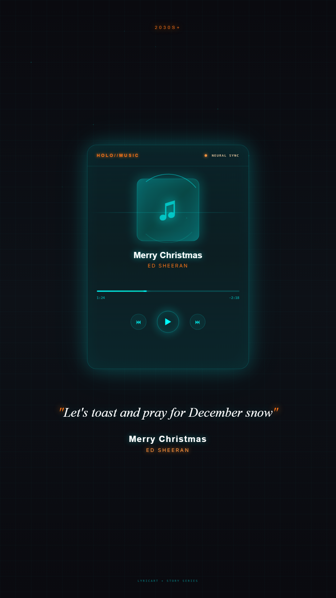 Merry Christmas Ed Sheeran Lyrics - Build the fire and gather 'round the tree - Holographic
