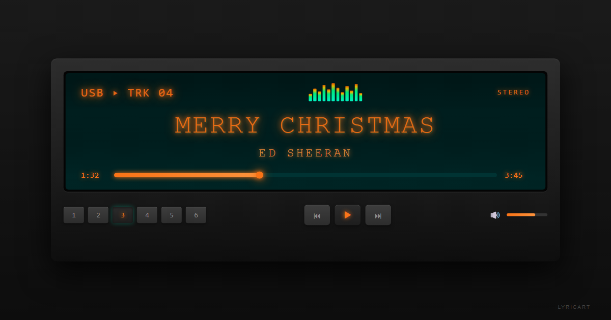 Merry Christmas Ed Sheeran Lyrics - Build the fire and gather 'round the tree - Car Stereo