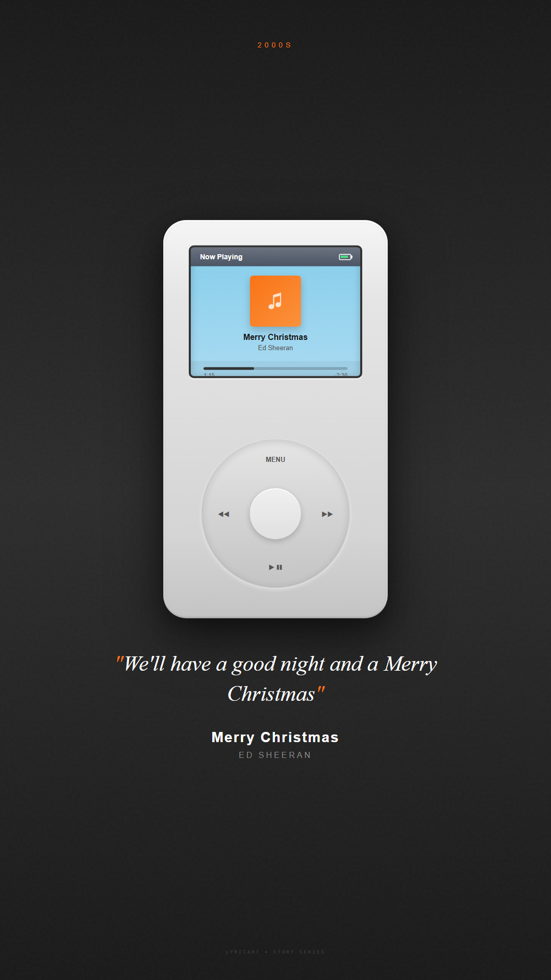 Merry Christmas Ed Sheeran Lyrics - Build the fire and gather 'round the tree - iPod Classic