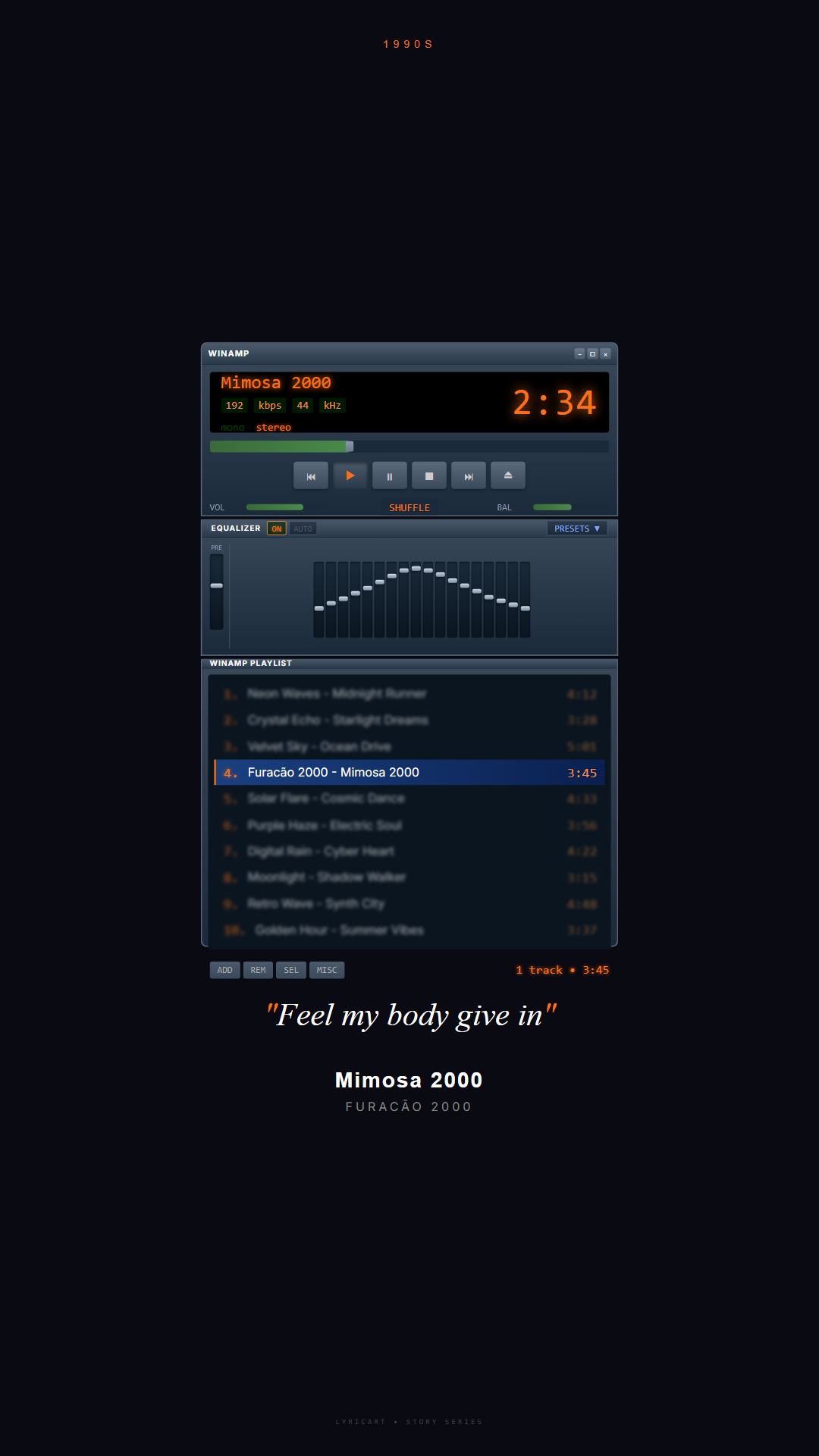 Mimosa 2000 Furacão 2000 Lyrics - Feel my body give in - Winamp