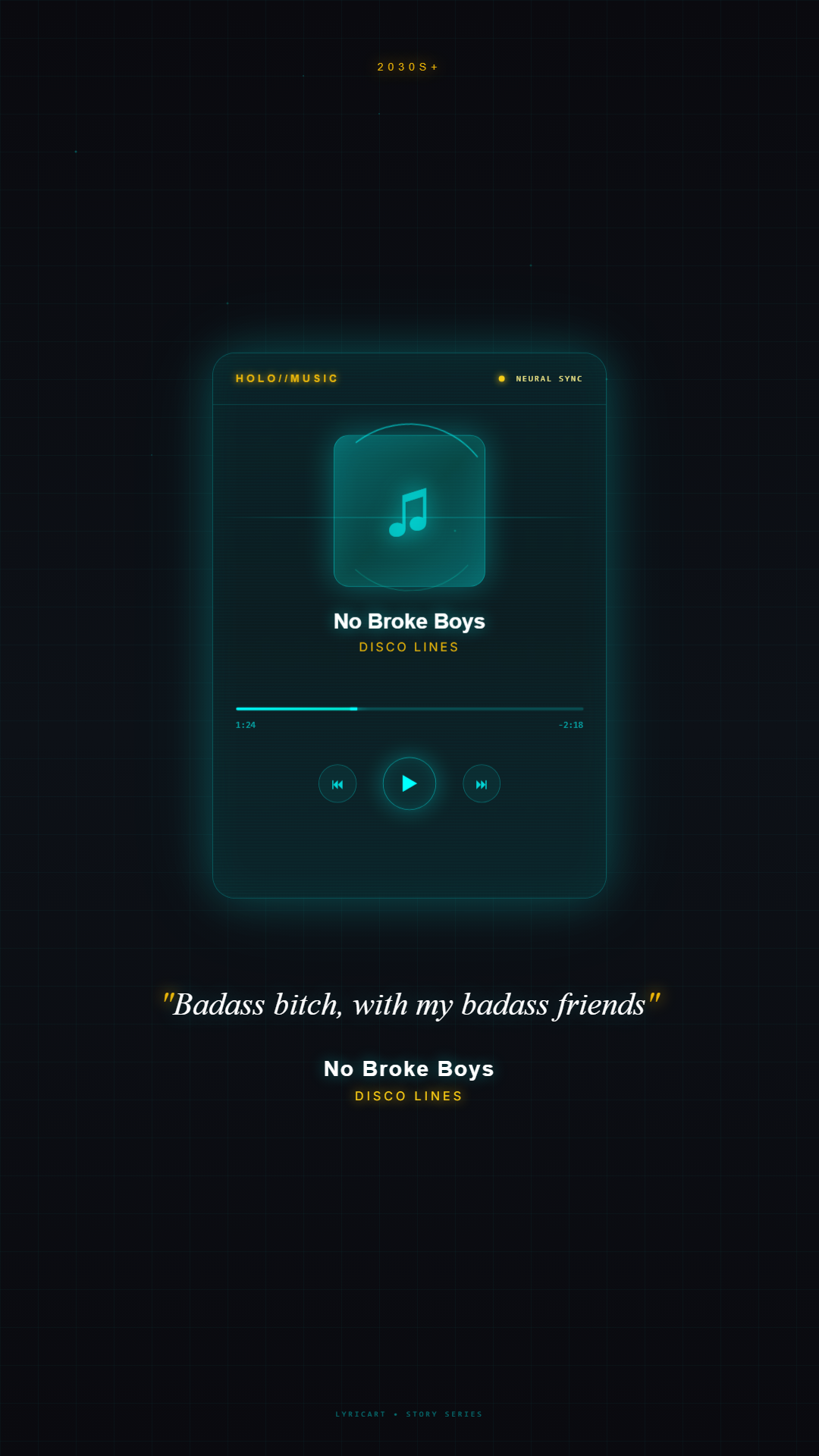 No Broke Boys Disco Lines Lyrics - Ex on the line, just as I suspected - Holographic