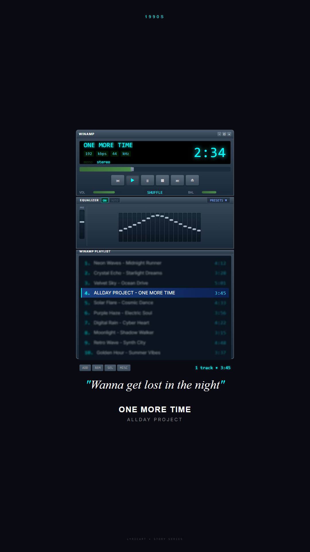 ONE MORE TIME ALLDAY PROJECT Lyrics - Let it go, we gon' lose the track of time - Winamp