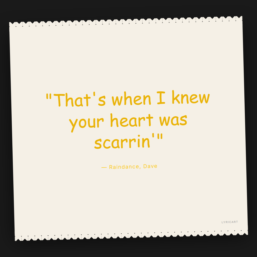 Raindance Dave Lyrics - That's when I knew your heart was scarrin' - Torn Paper