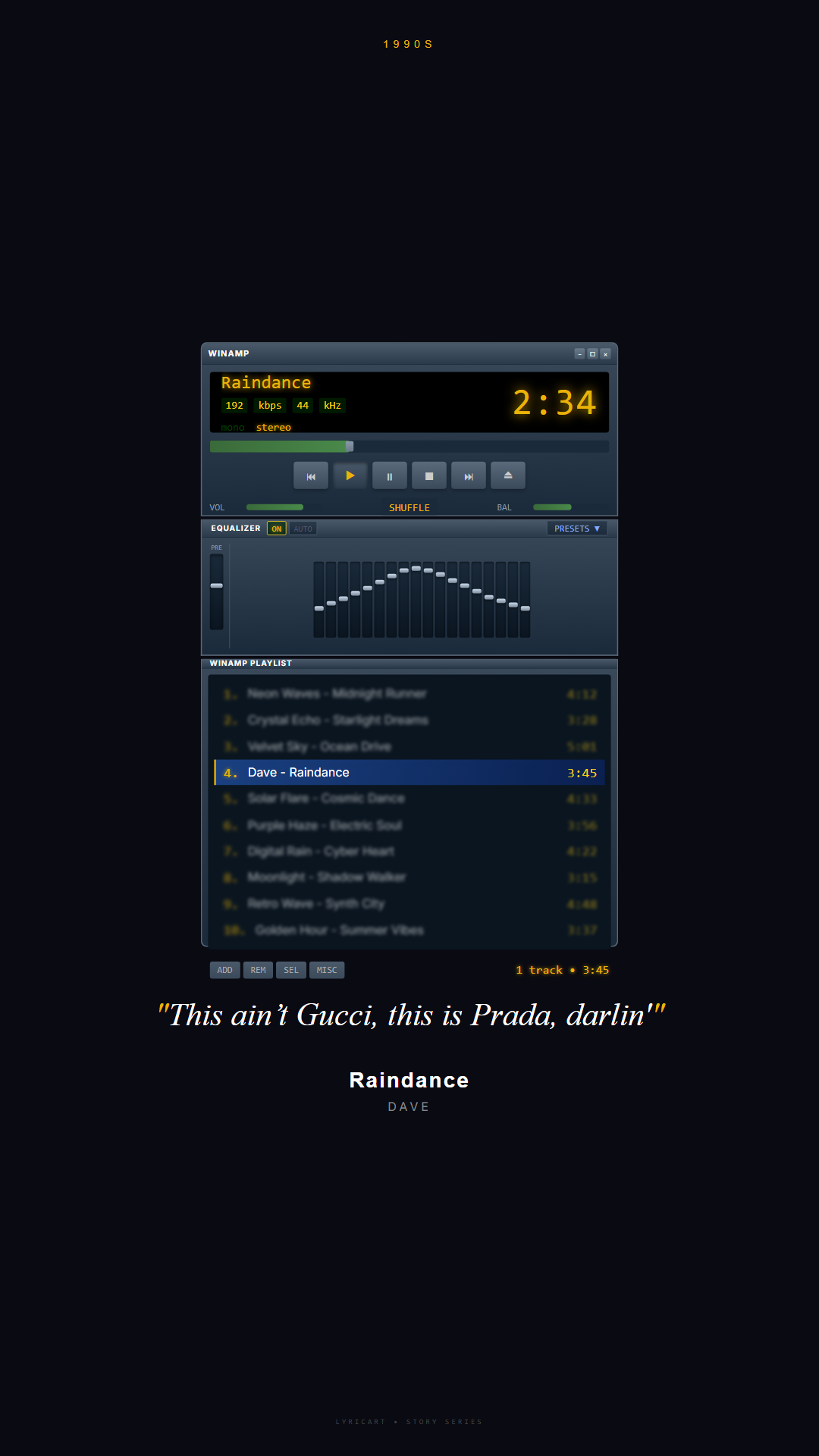 Raindance Dave Lyrics - That's when I knew your heart was scarrin' - Winamp