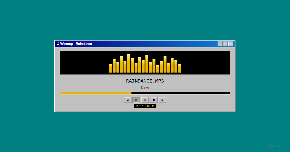 Raindance Dave Lyrics - That's when I knew your heart was scarrin' - Windows 95